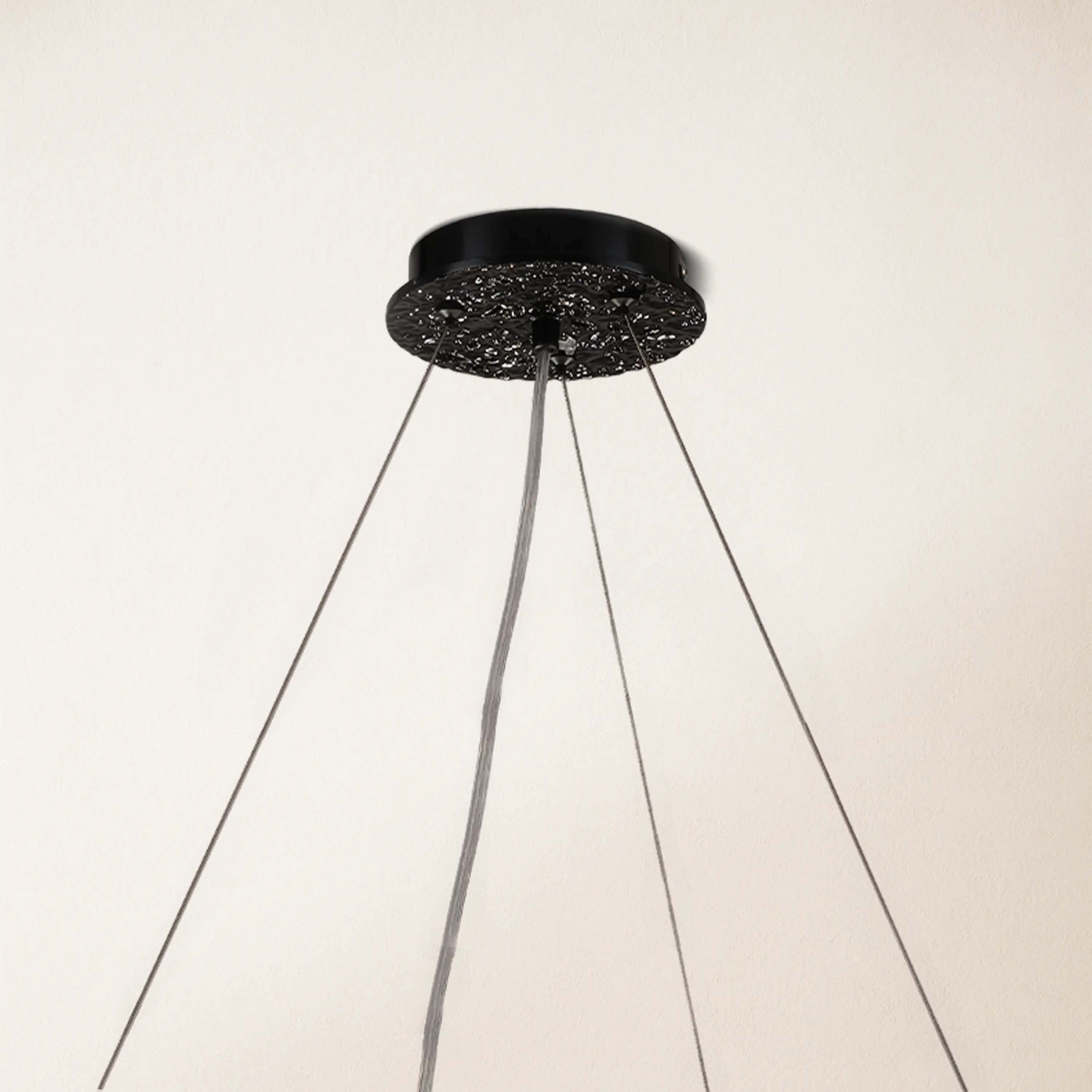 Frostleaf Crystal Cascade Branch Round Chandelier 30"D