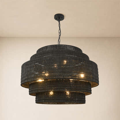 Cavana Rattan Round Chandelier 32"D