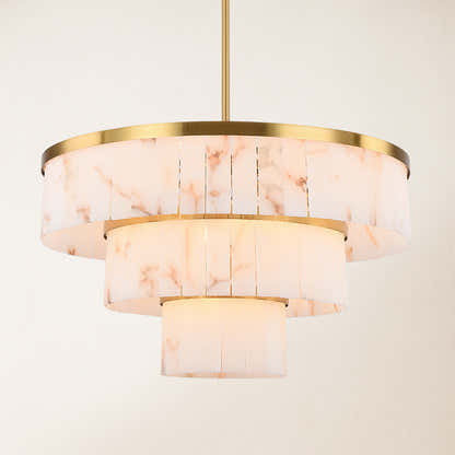 Solmare Alabaster Round Chandelier 34"