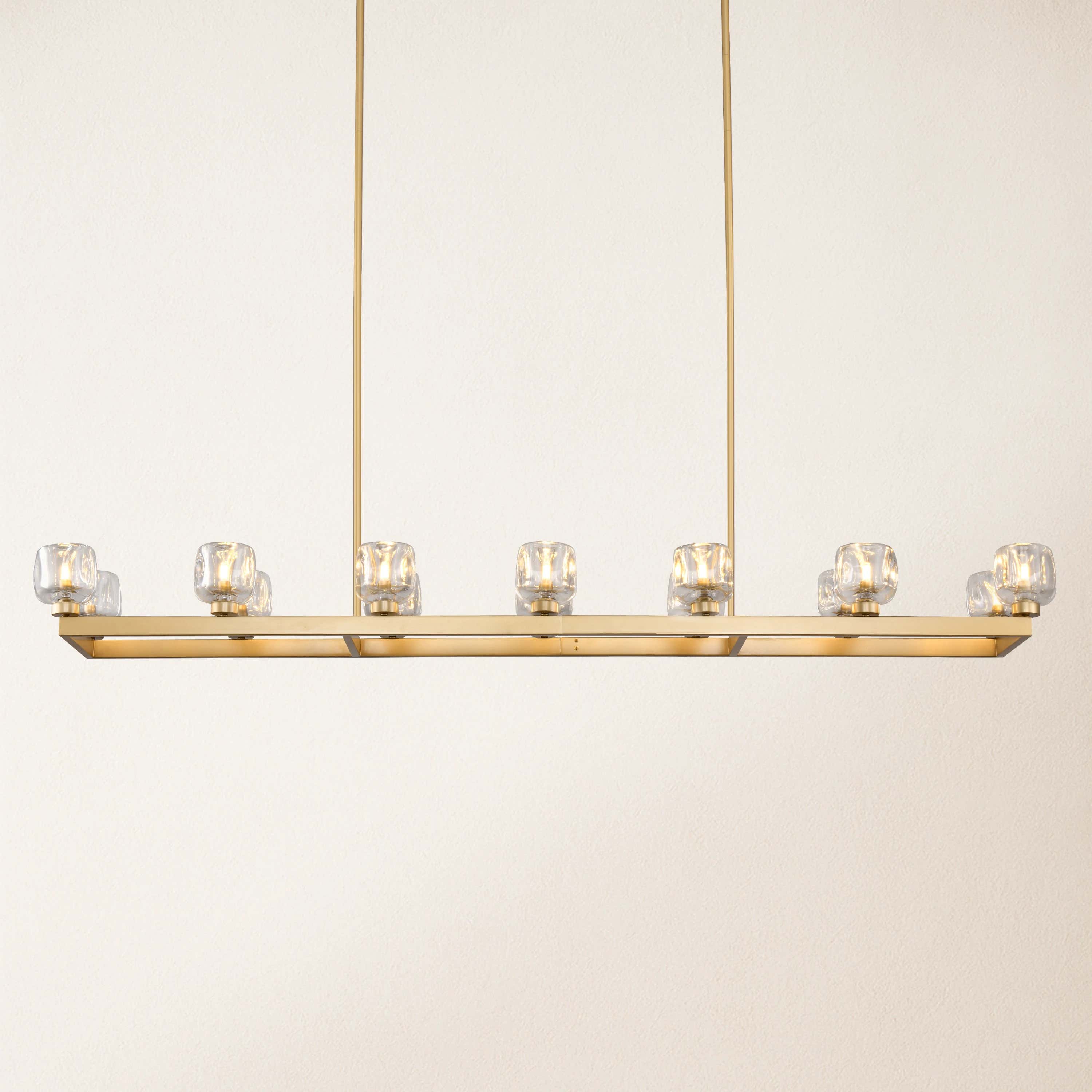 Vellum Rectangular Chandelier 68"W