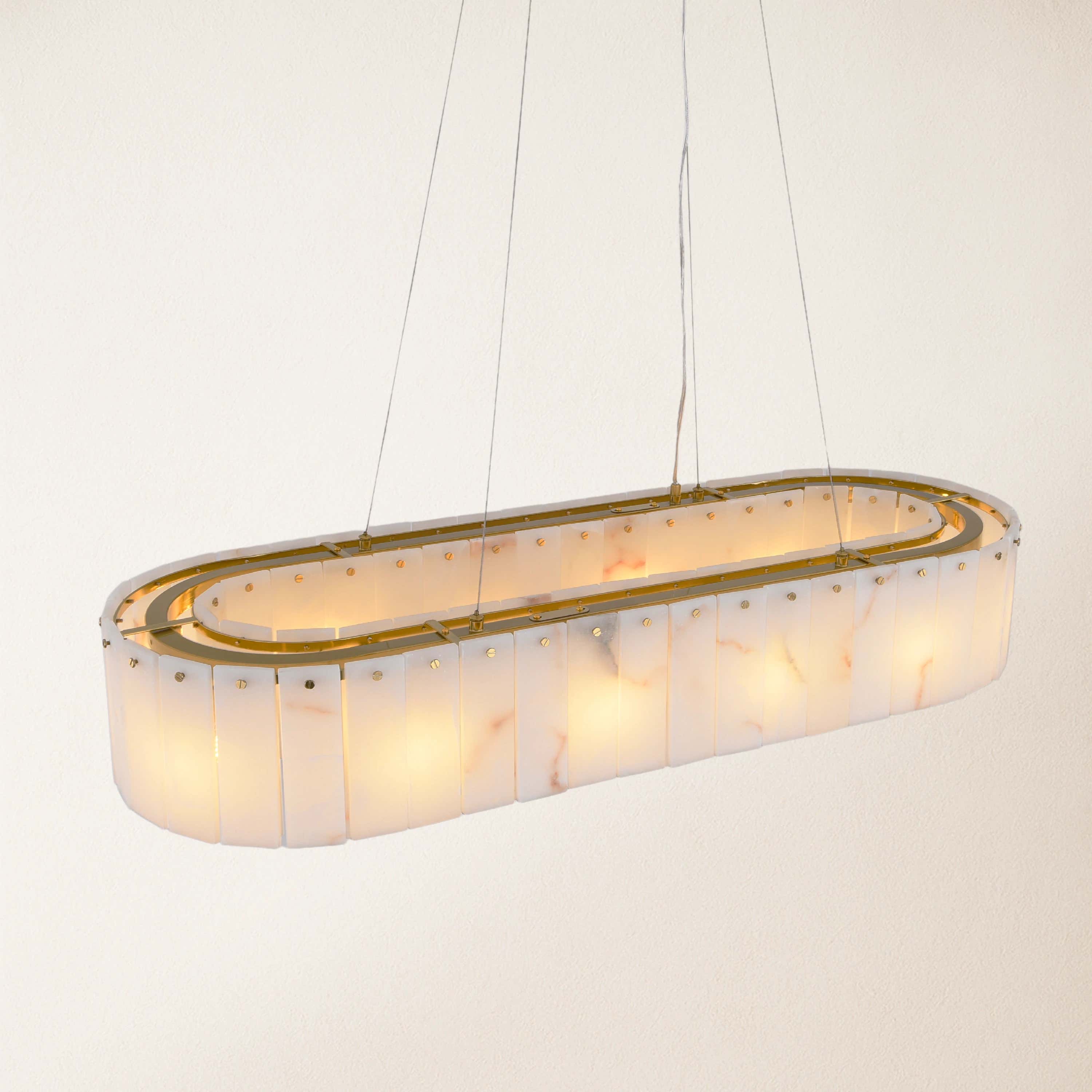 Sawyer Alabaster Oval Chandelier 40"