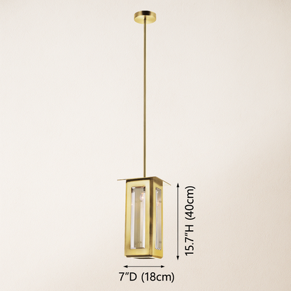 Baluster Rectangle Glass Pendant 7"W