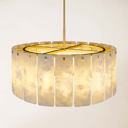 Lunara Alabaster Round Chandelier 36"W