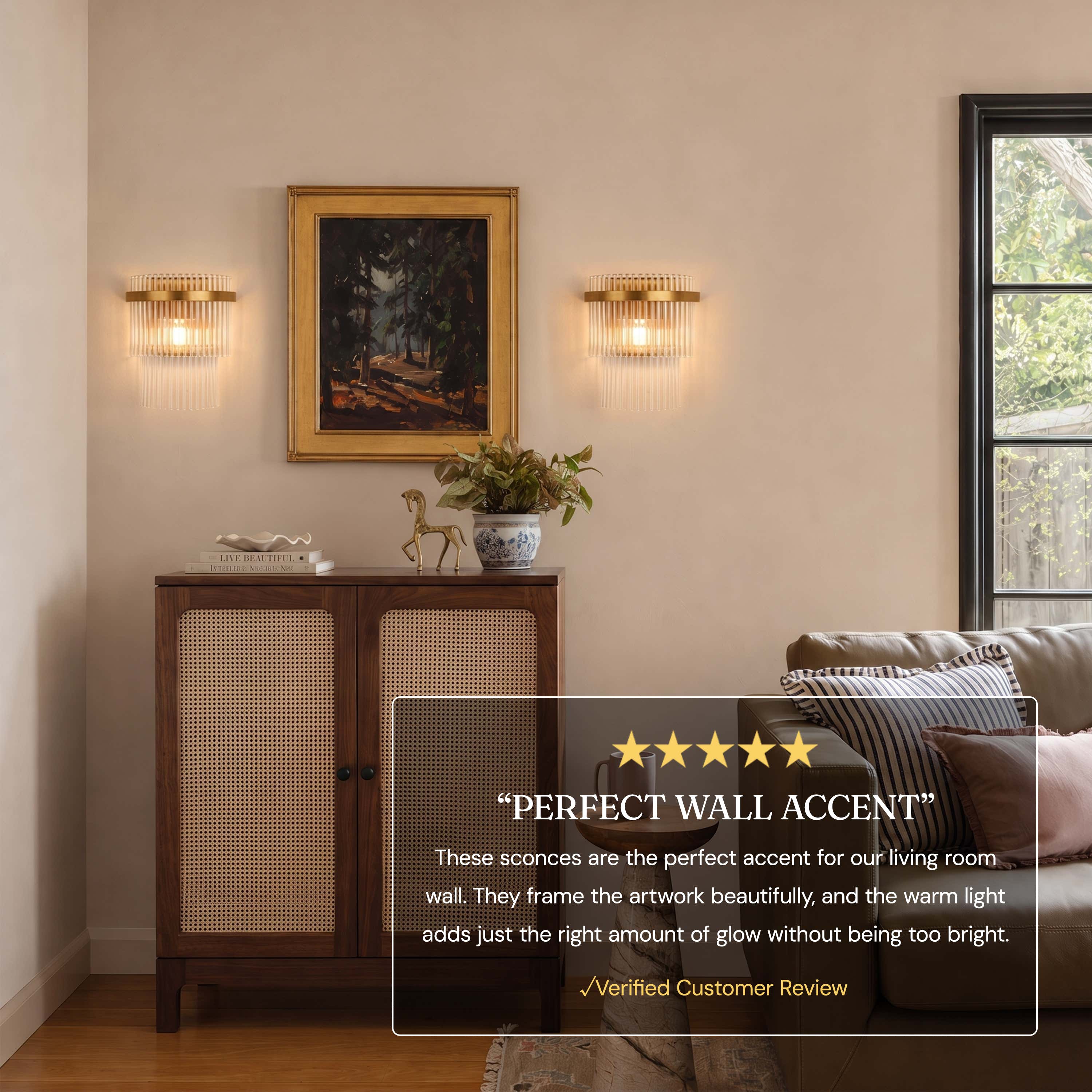 Virellune Glass Rod Half-Round Wall Sconce 9"W