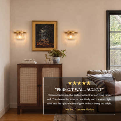 Virellune Glass Rod Half-Round Wall Sconce 9"W