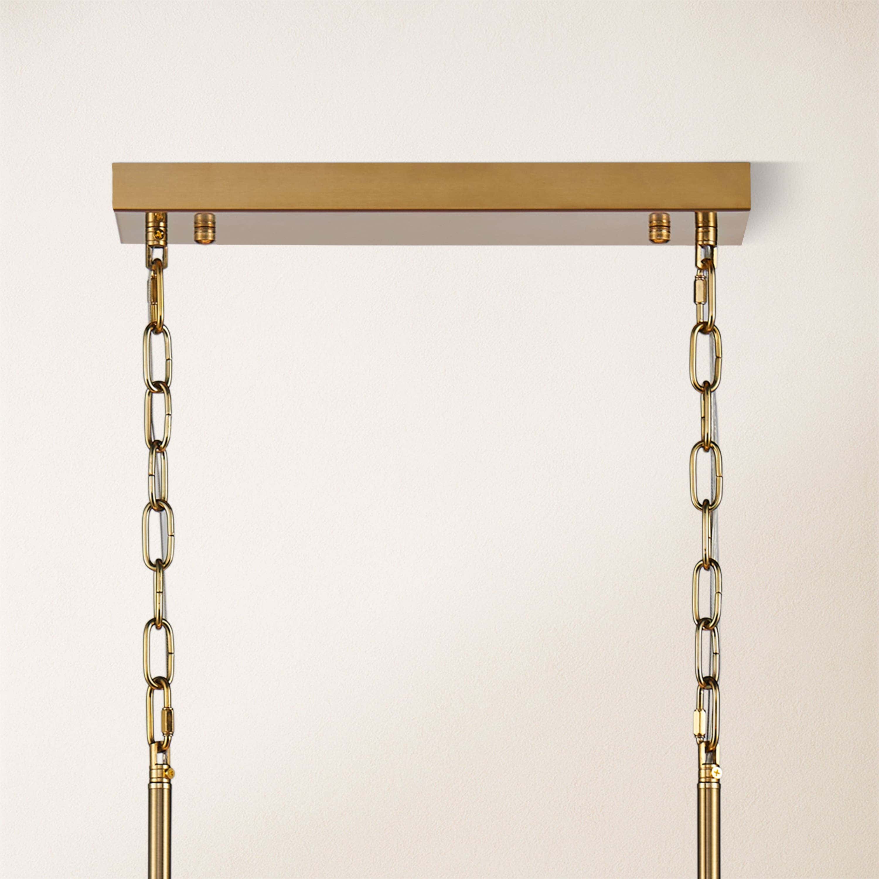 Nivislight Alabaster 2-Tier Rectangular Chandelier 40"D