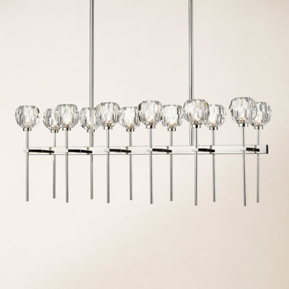 Parisian Crystal Double Linear Chandelier 48"L