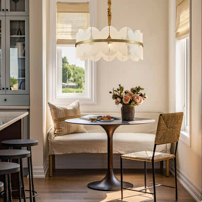 Cloudscape Alabaster Brass 1-Layer Chandelier 32"D