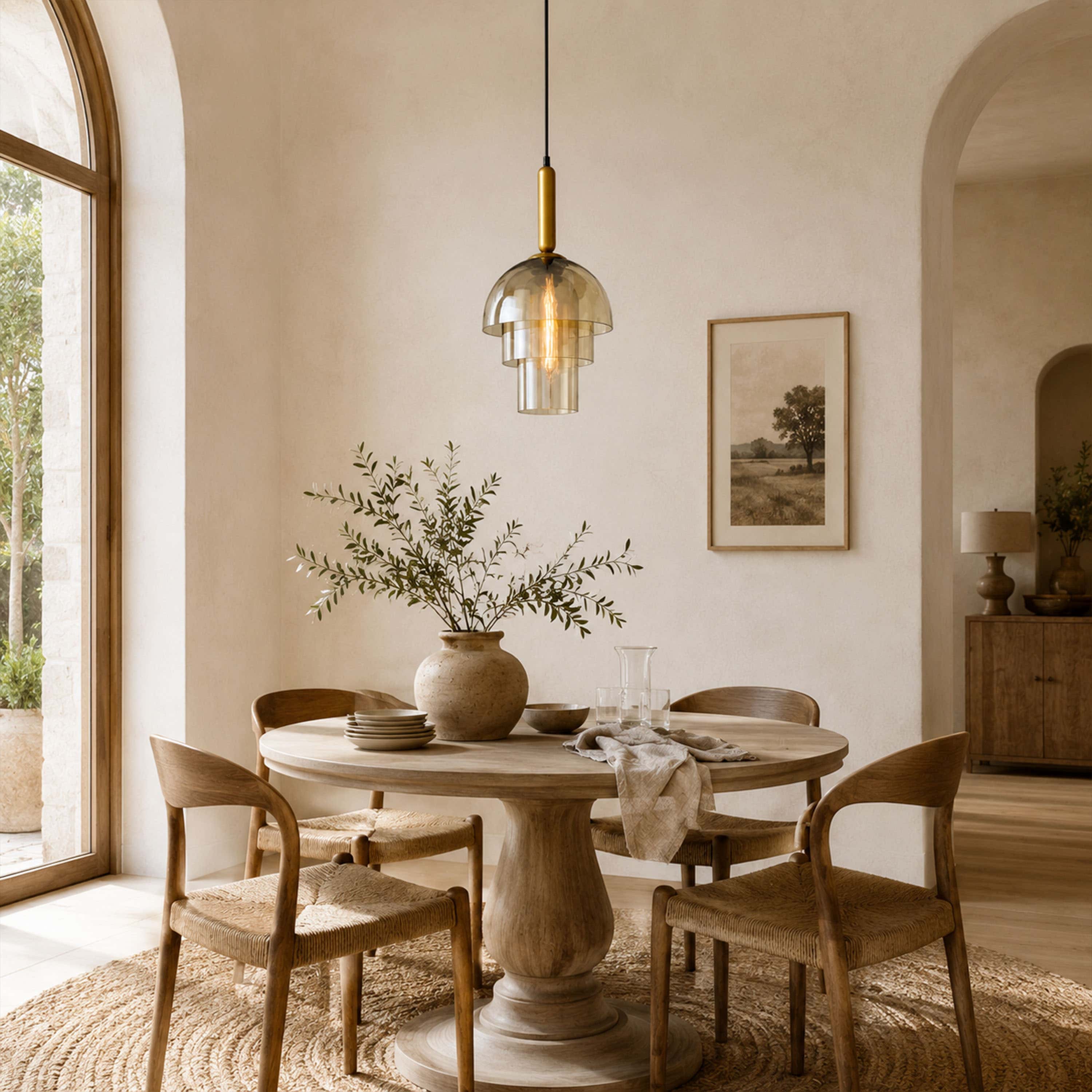 Velorien Glass Tiered Pendant Light