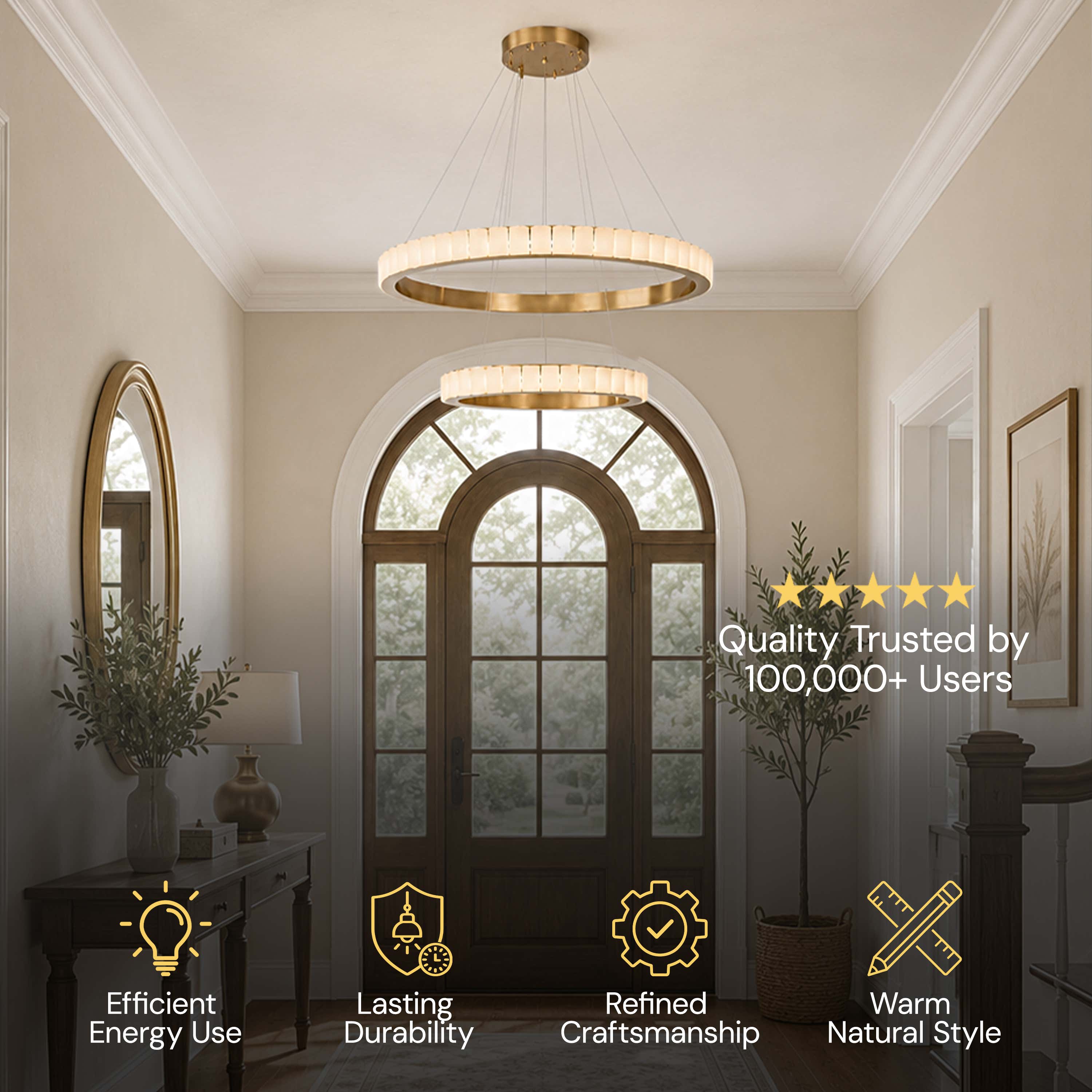 Celestine Alabaster 2-Tier Round Chandelier 40.1"D