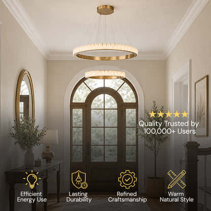 Celestine Alabaster 2-Tier Round Chandelier 40.1"D