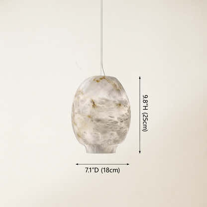 Dadaly Alabaster Lantern Small Art Round Pendant 7"W