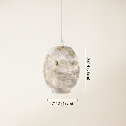 Dadaly Alabaster Lantern Small Art Round Pendant 7"W