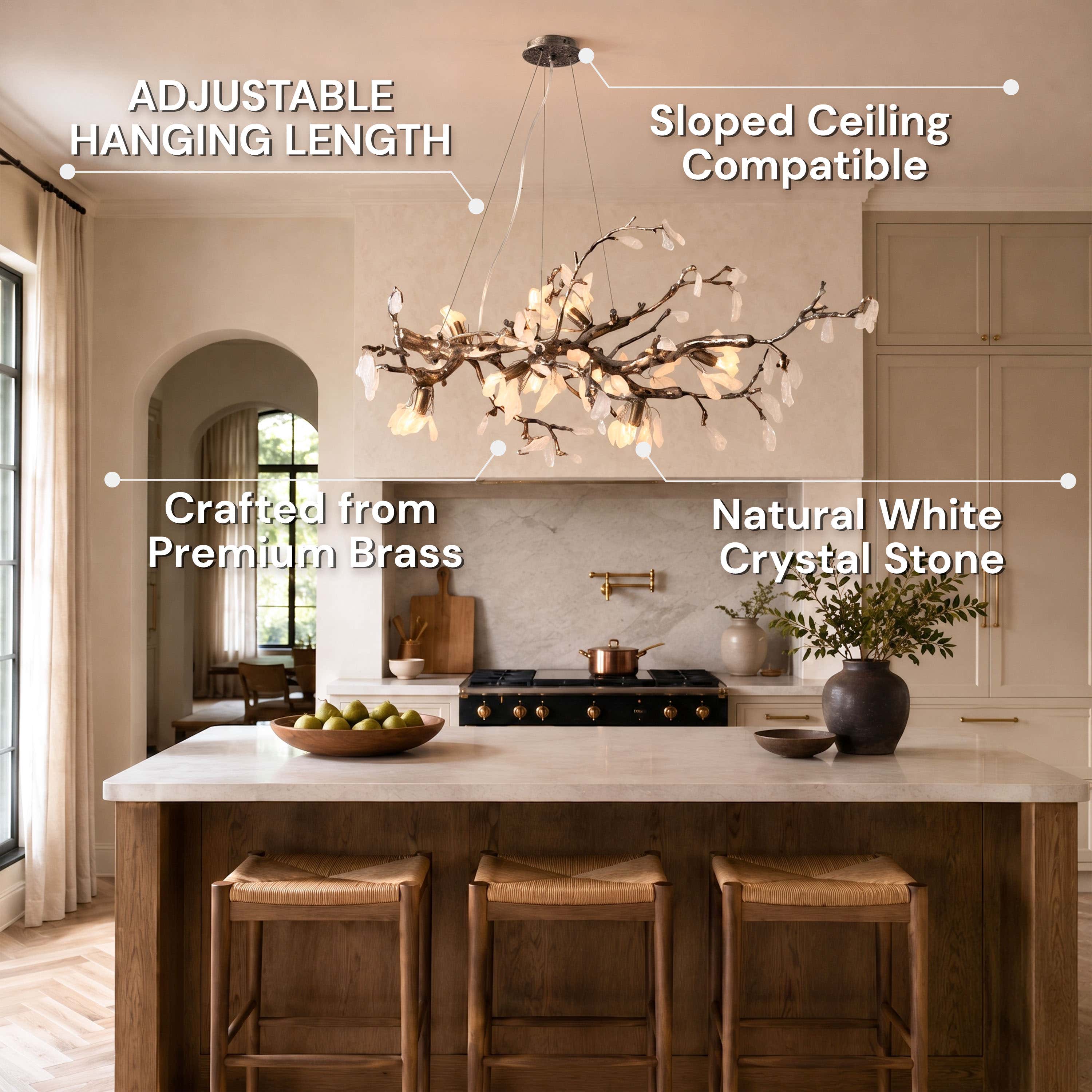 Arboris Rose Quartz Branch Chandelier 39.3"W