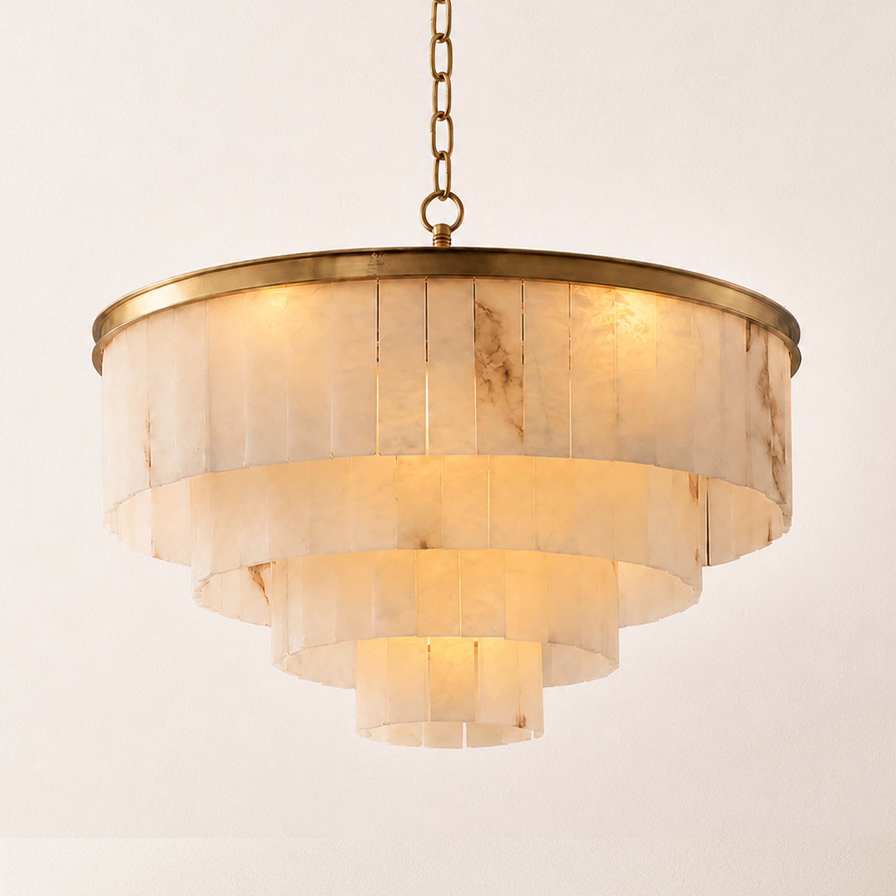 Montrava Alabaster Tiered  Round Chandelier