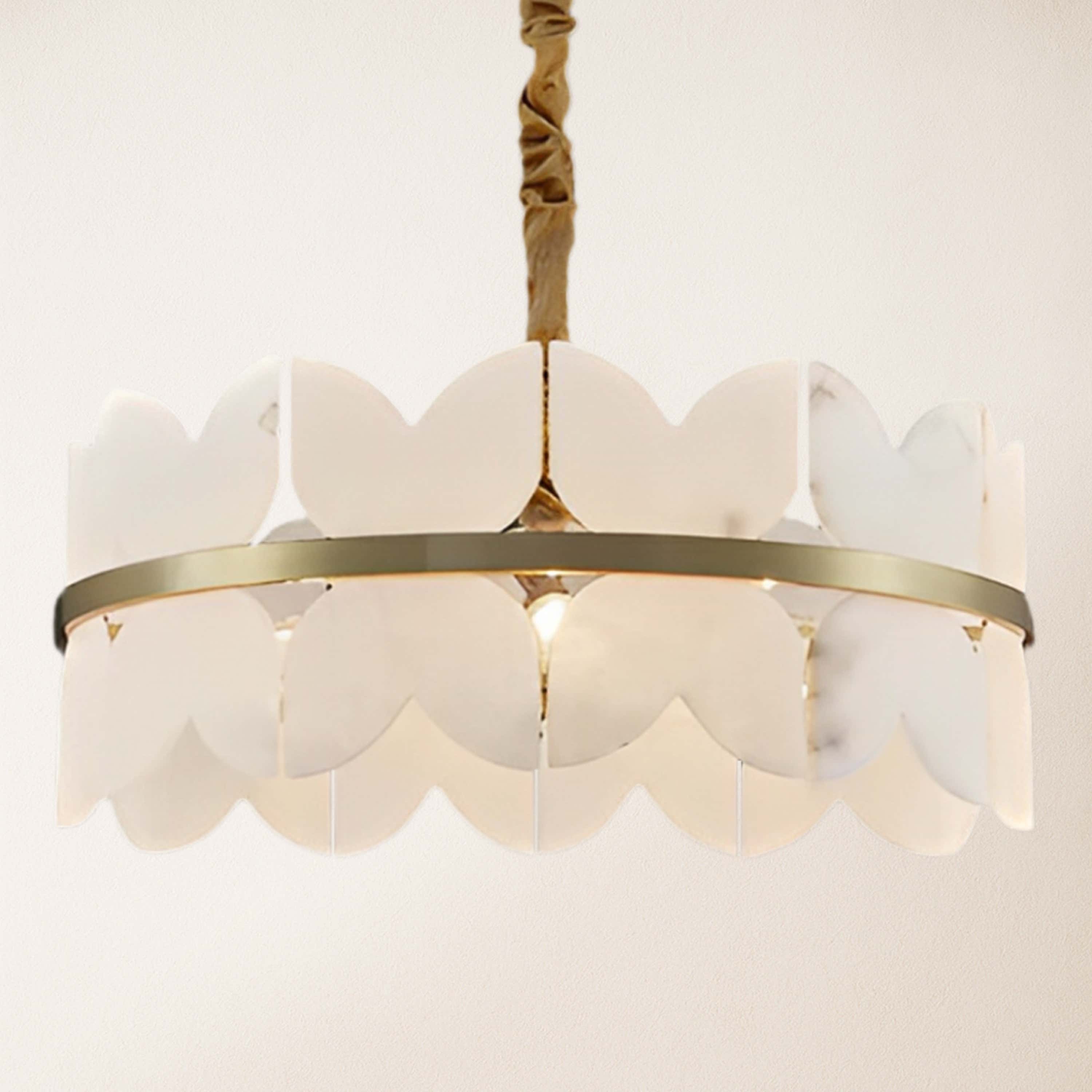 Cloudscape Alabaster Brass 1-Layer Chandelier 32"D