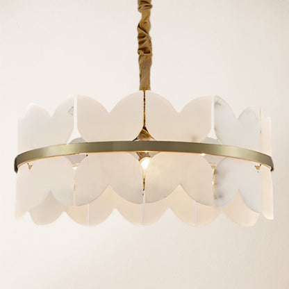 Cloudscape Alabaster Brass 1-Layer Chandelier 16"D