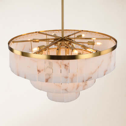 Solmare Alabaster Round Chandelier 34"