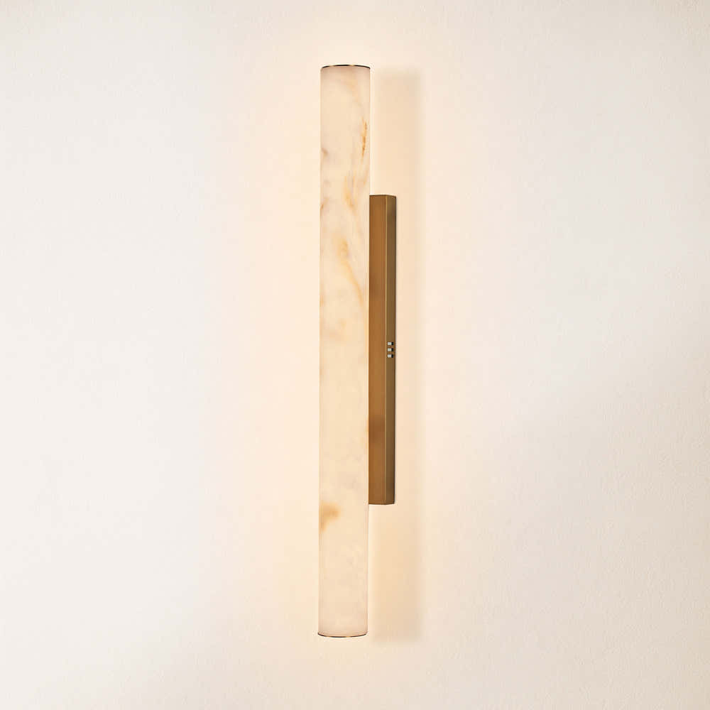 Sylvia Palladian Resin Alabaster Texture Wall Sconce 36"H