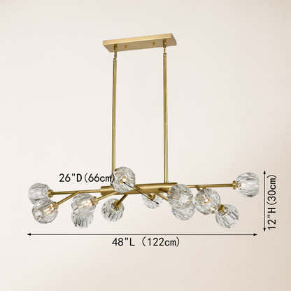 Parisian Crystal Linear Chandelier 48"L