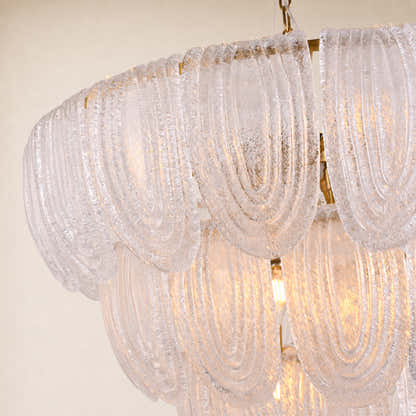 Veloura Textured Glass Loop Cascade Chandelier 25.2"W