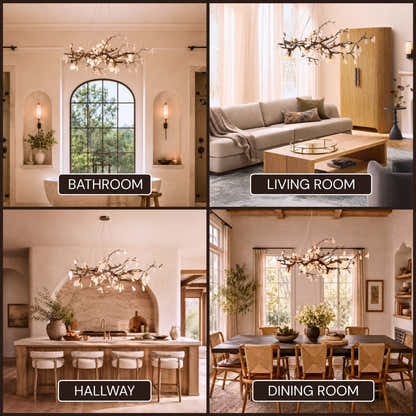 Arboris Rose Quartz Branch Chandelier 39.3"W