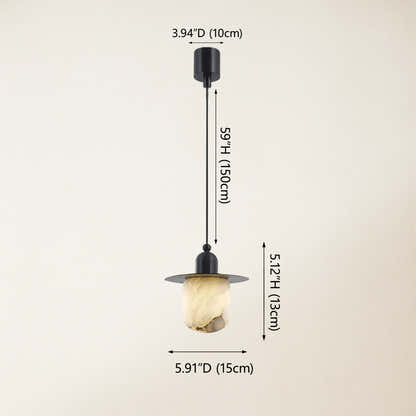 Bloom Alabaster Grace Pendant 6" H