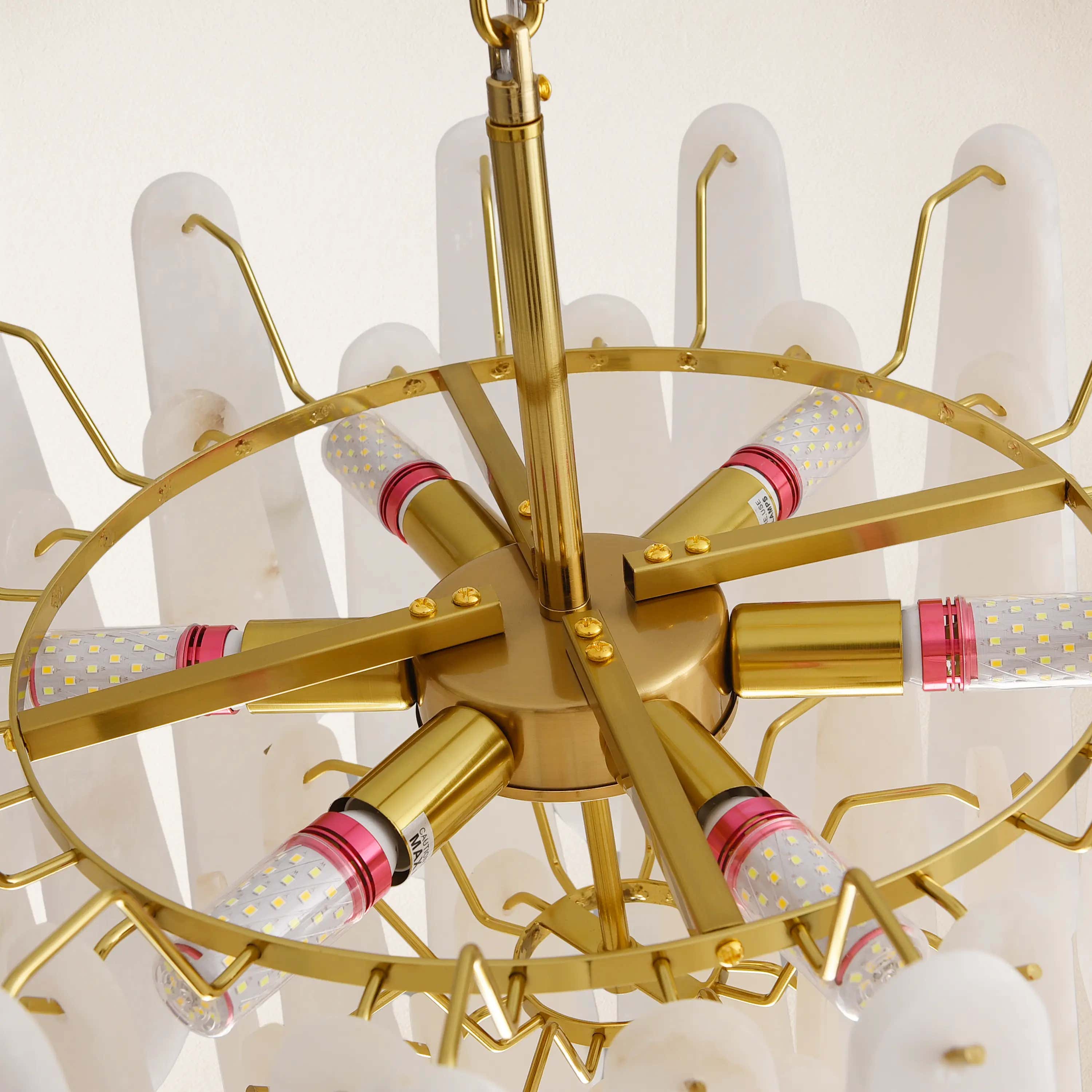 Caldera Alabaster Round Chandelier 22"