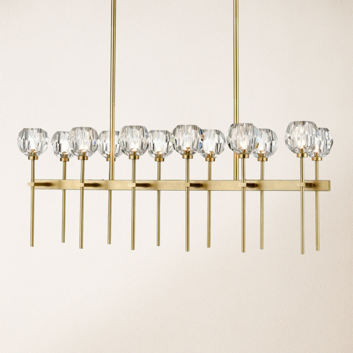 Parisian Crystal Double Linear Chandelier 48"L