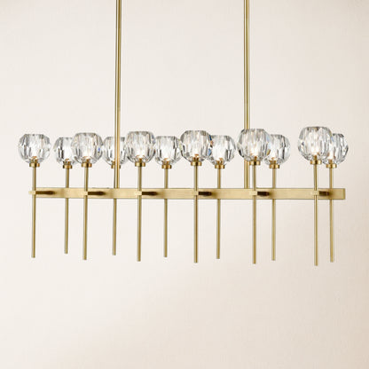 Parisian Crystal Double Linear Chandelier 48"L