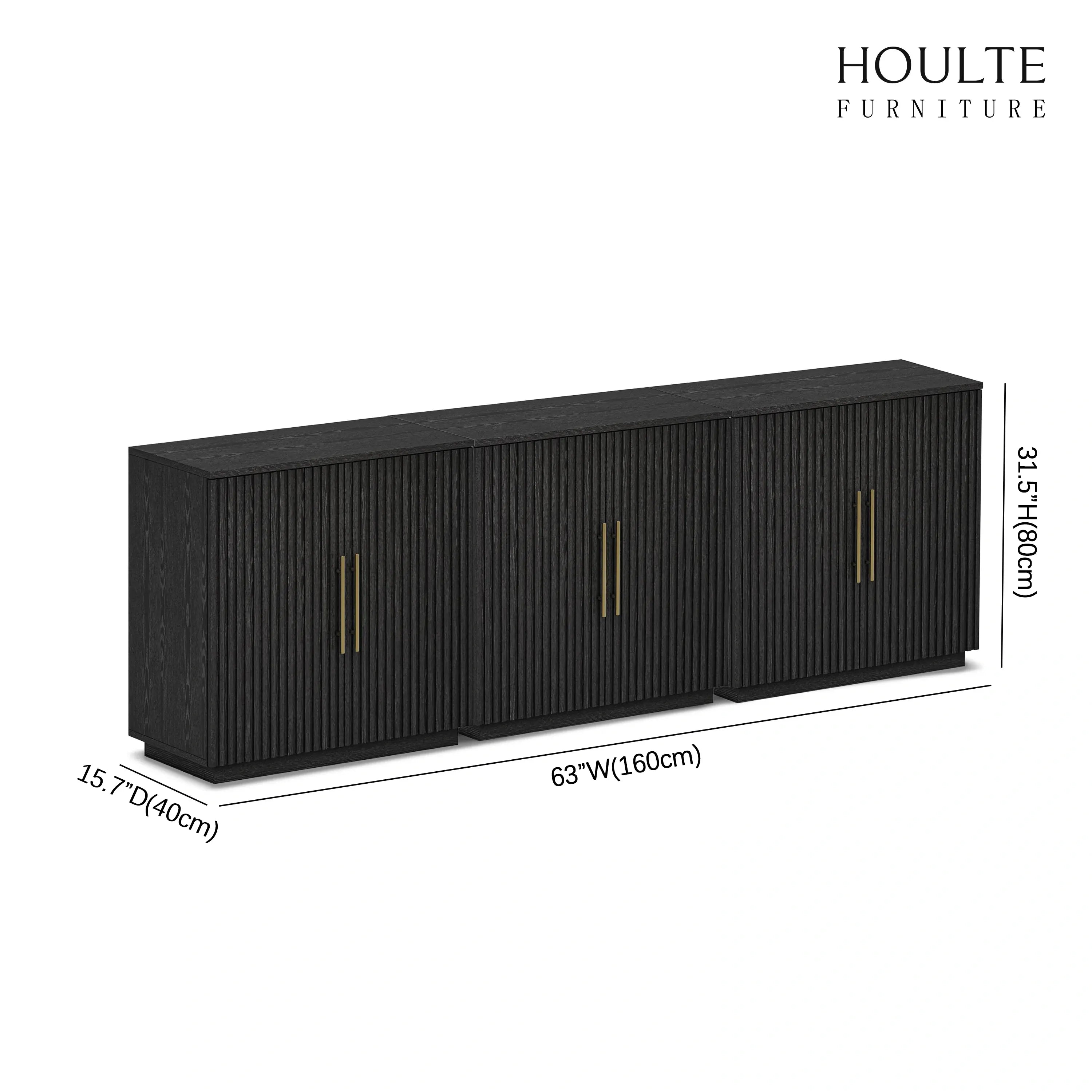 Holt 94.5″ Oak Media Console(Set of 3)