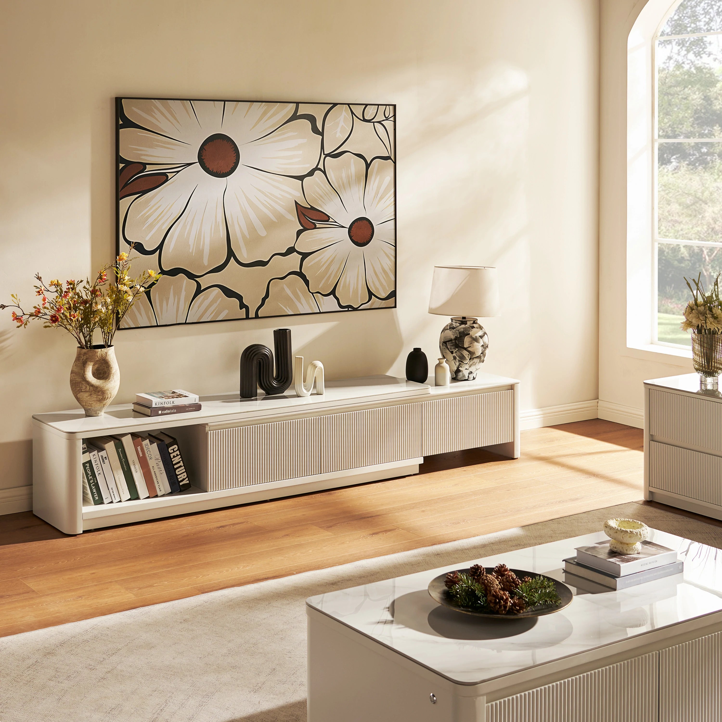 Celia Burnt Stone Media Console 71"