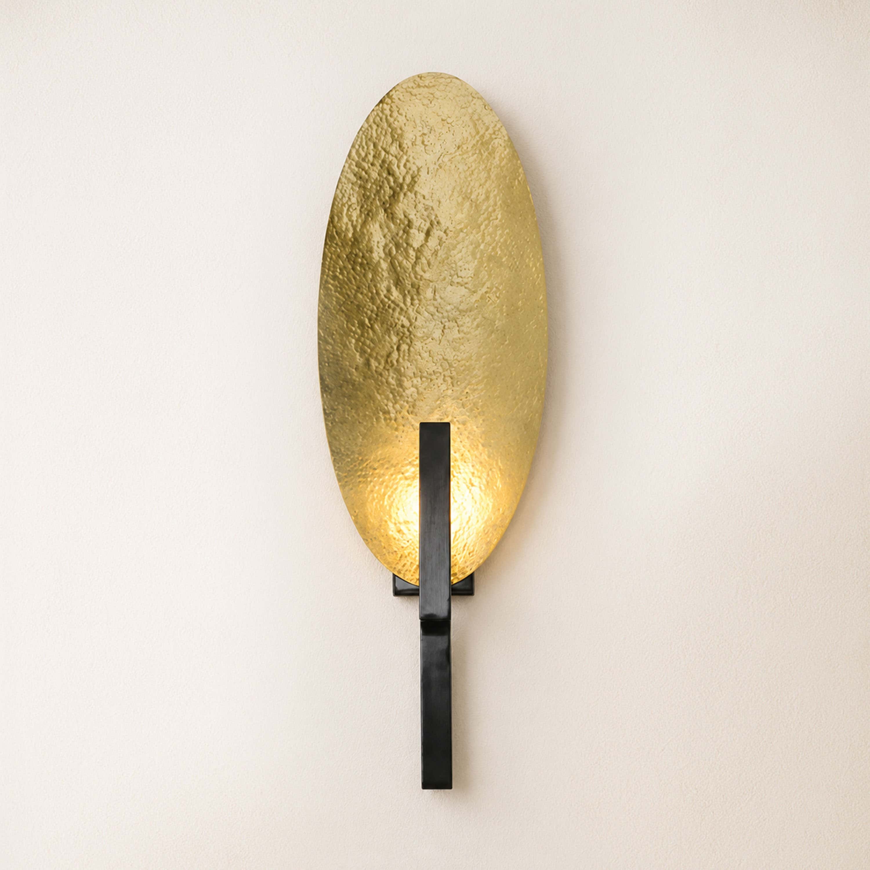 Solveta Metal Hammered Oval Wall Sconce
