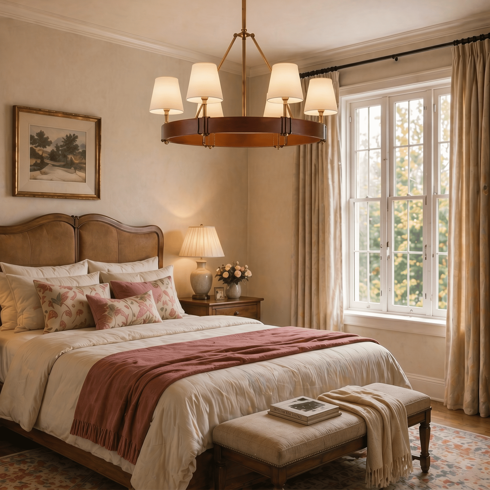 Corvella Leather Round Chandelier