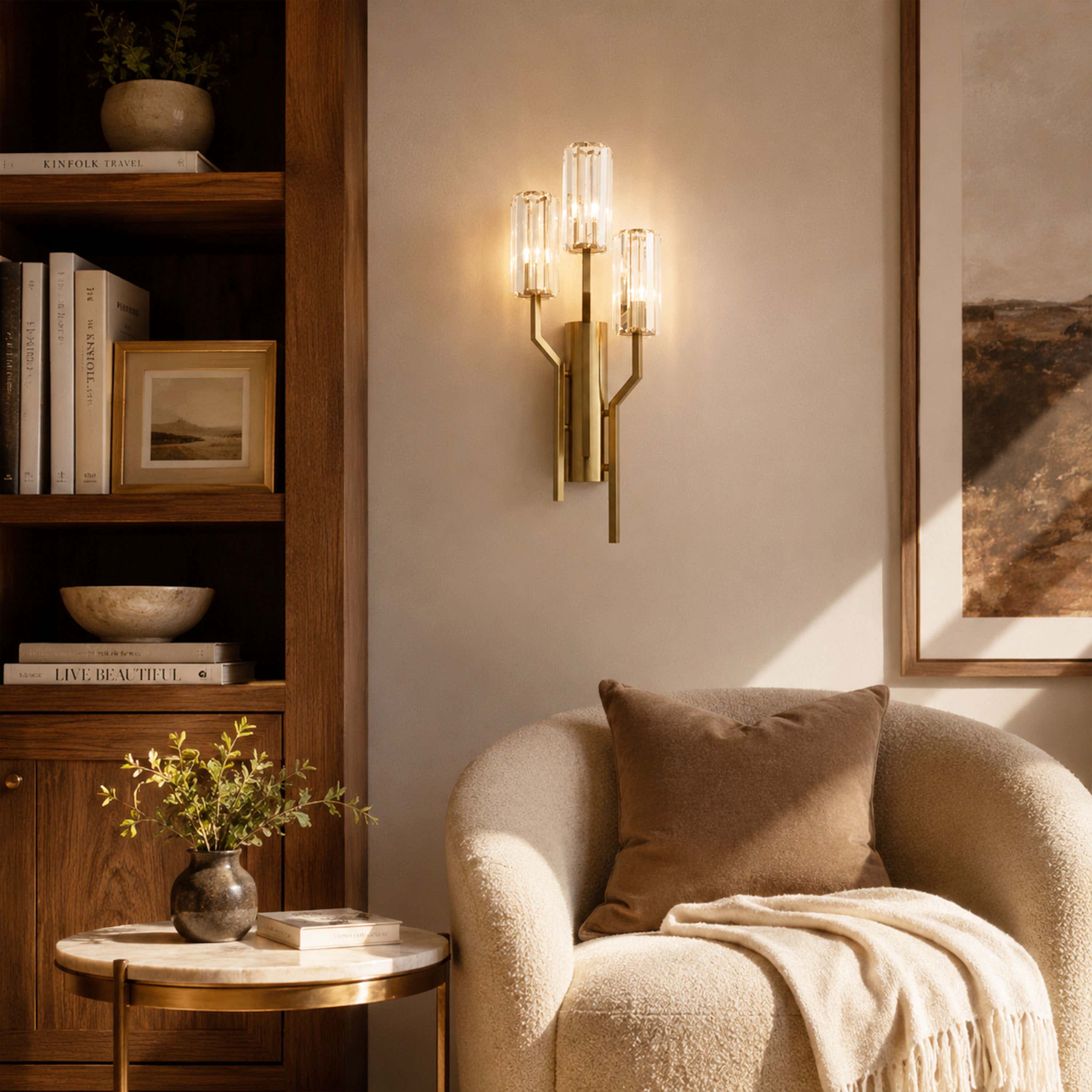 Zylia Crystal Cascading Wall Sconce