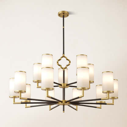 Moral Multi-layer Branda Alabaster Round chandelier 41"D#Finish_Gold