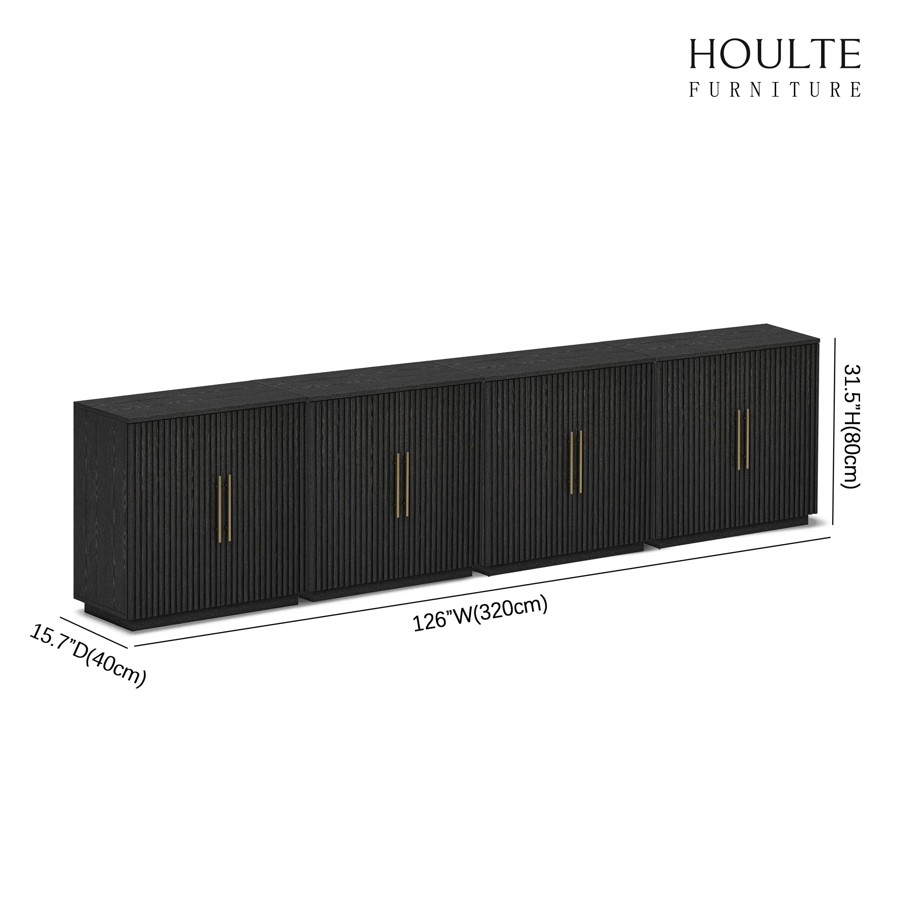 Holt 126″ Oak Media Console(Set of 4)