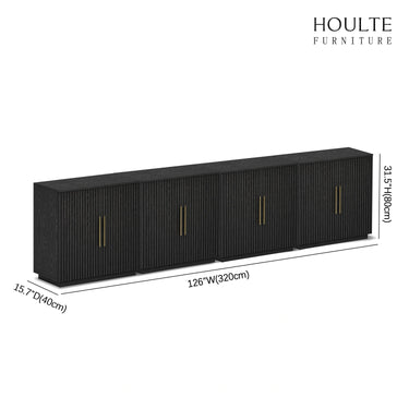 Holt 126″ Oak Media Console(Set of 4)