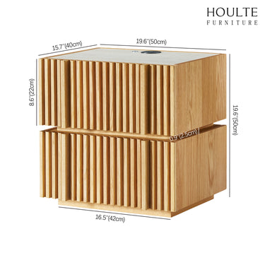 Isla Oak Nightstand 19.7" W