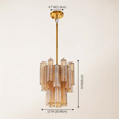 Dawel Glass Round Chandelier 12"D