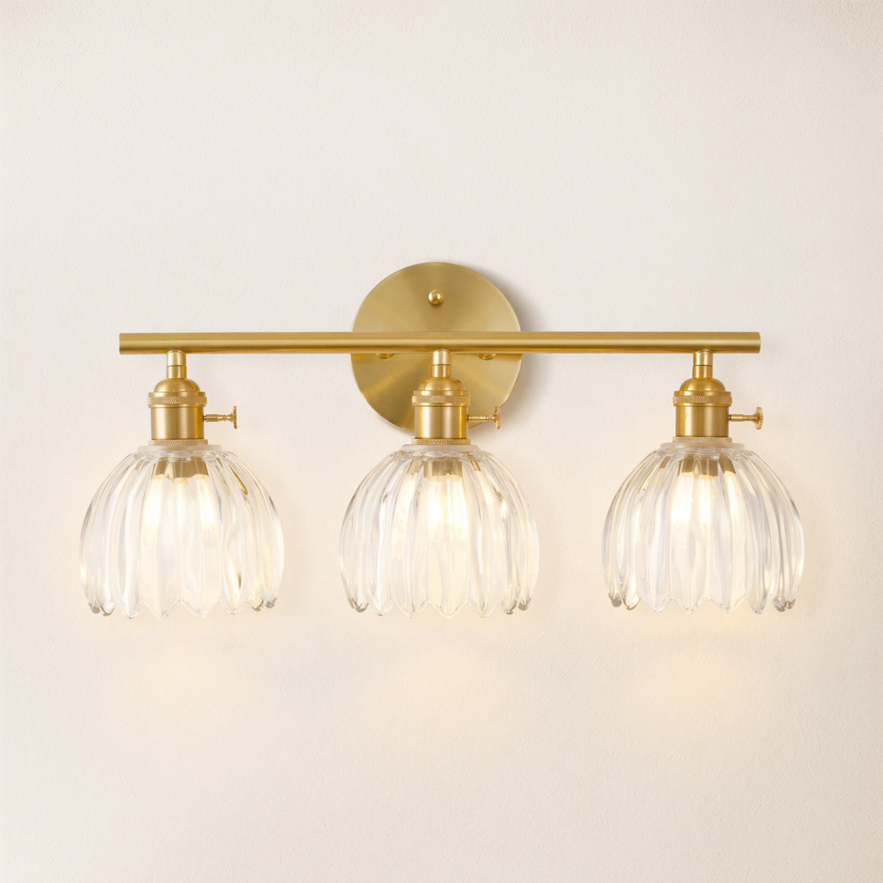 Orbixa Clear Glass 3-Lights Wall Sconce 18.8