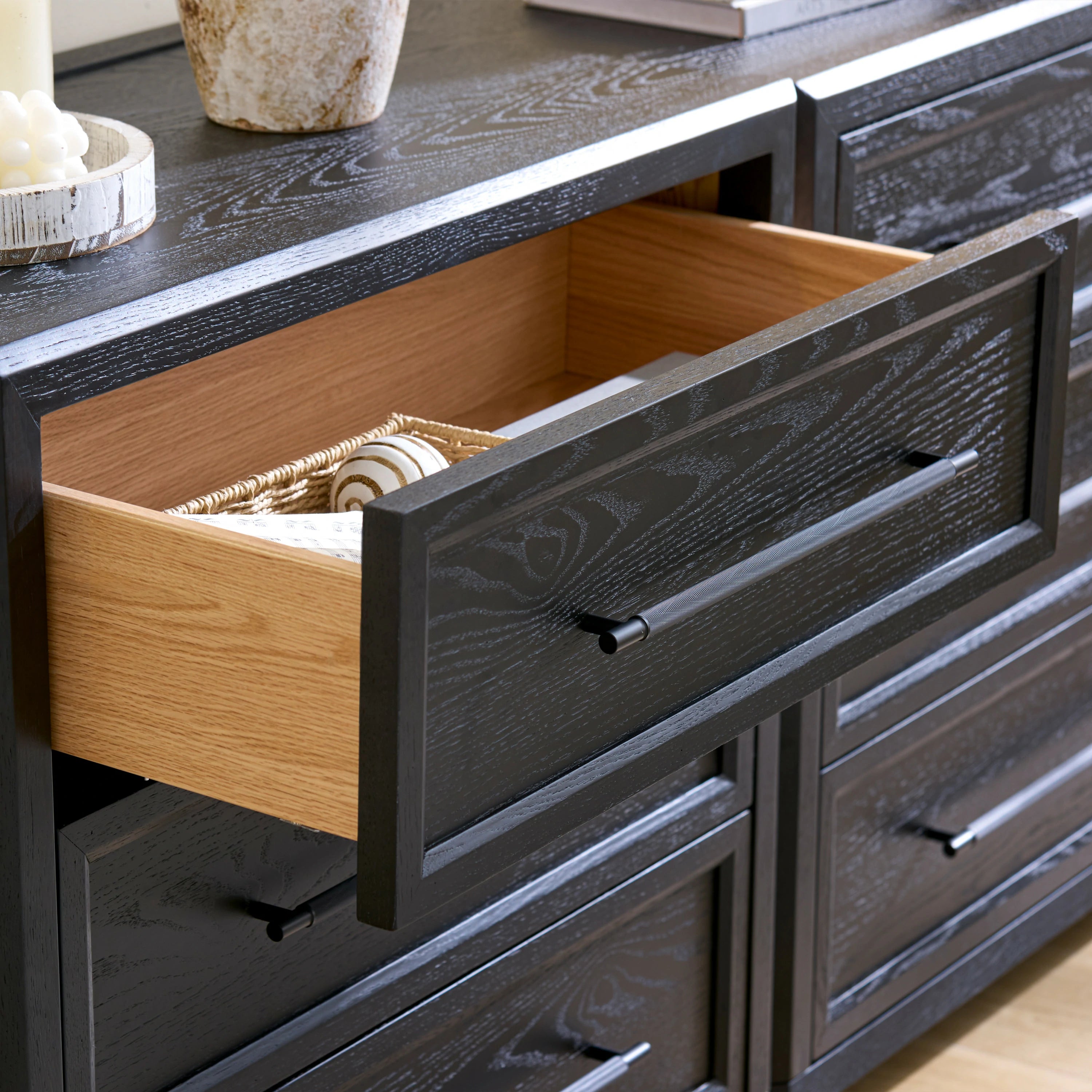 Alvar 126″ Oak 12-Drawer Chest(Set of 4)
