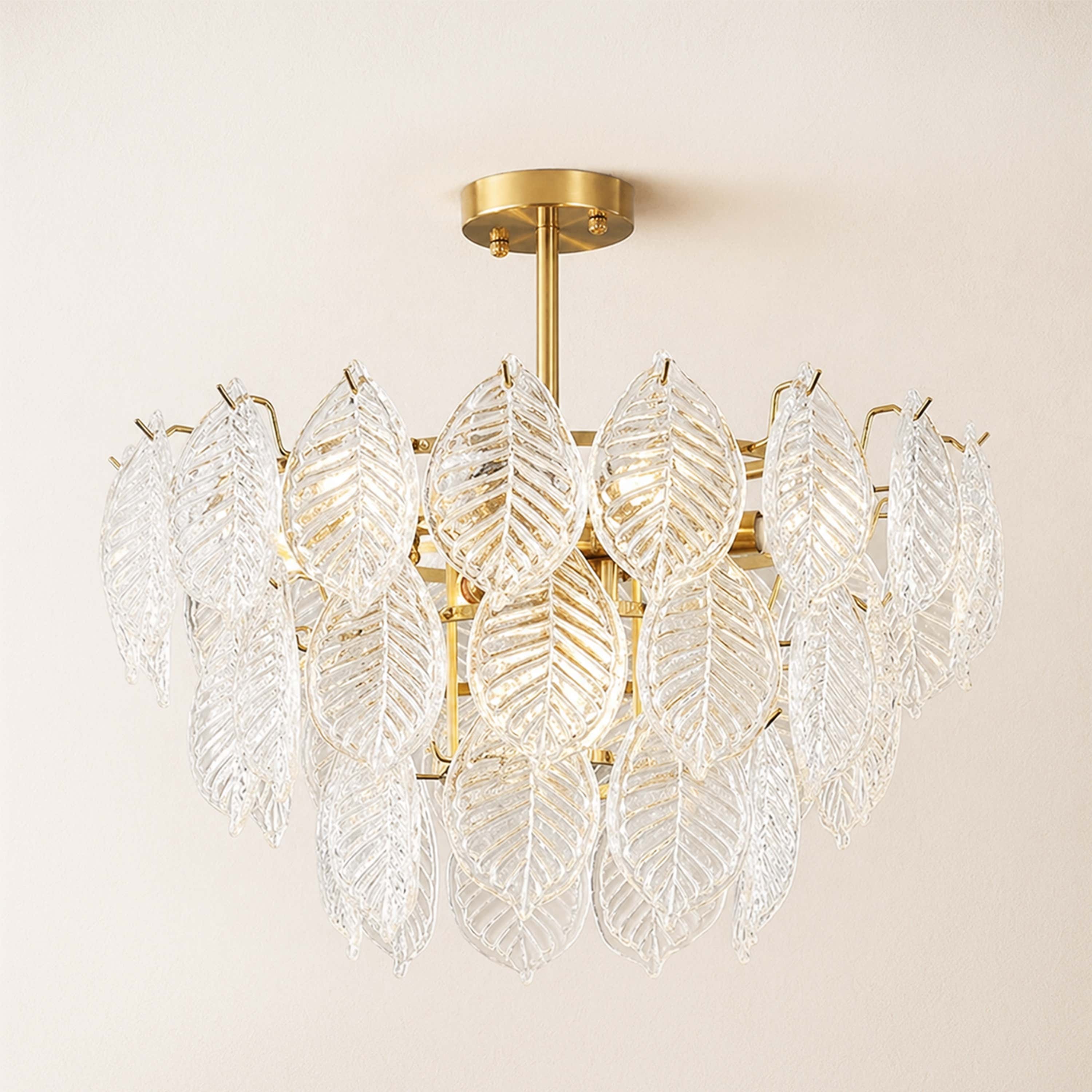 Sylvara Leaf Glass Chandelier