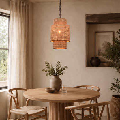 Cavana Rattan Round Pendant 9"D