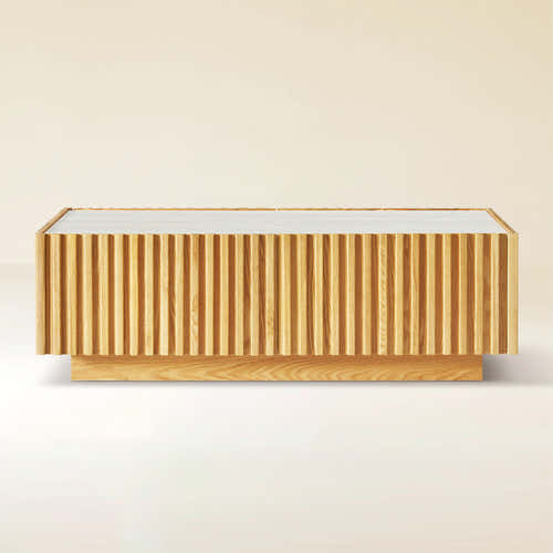 Isla Oak Sintered Stone Rectangle Coffee Table 120cm