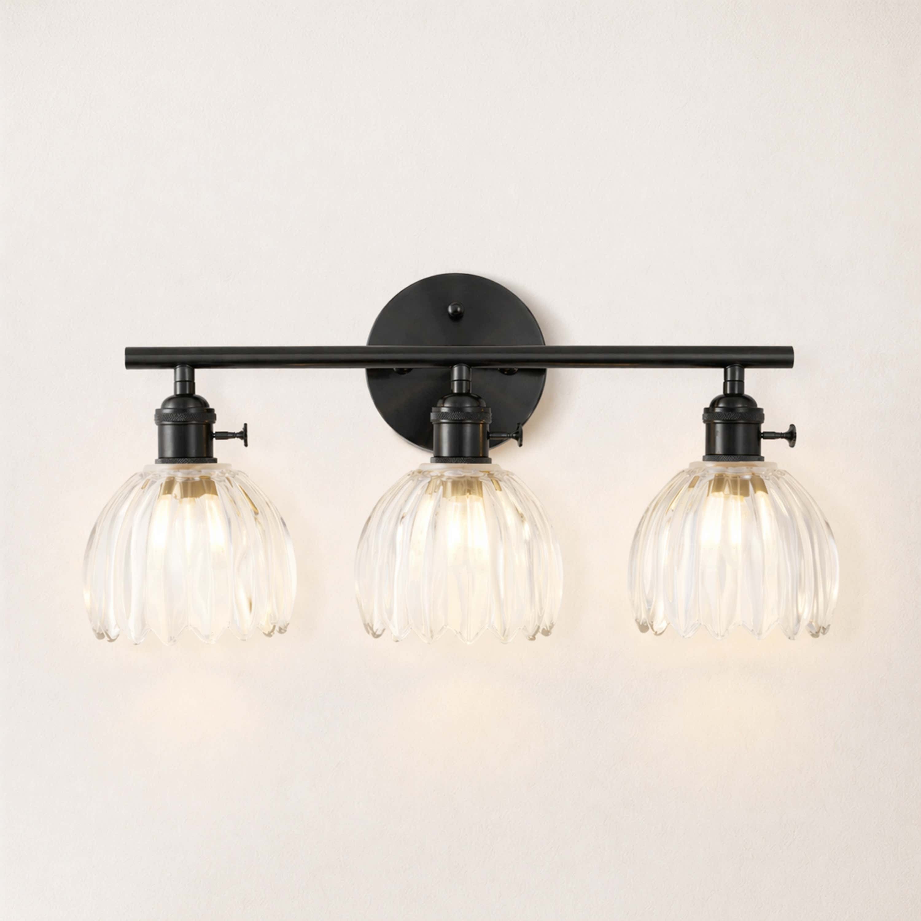 Orbixa Clear Glass 3-Lights Wall Sconce 18.8"W