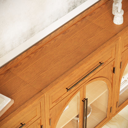 Alvar Arched 96" Oak Sideboard with Drawers(Set of 3)