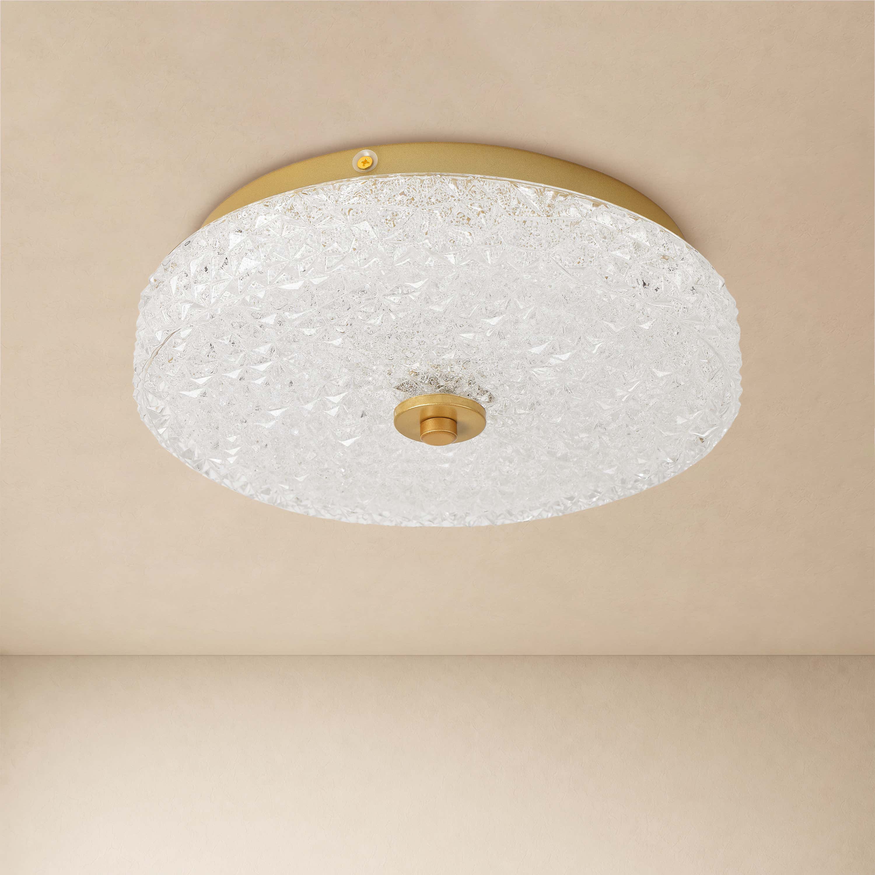 Marielle Crystal Glass Round Flush Mount