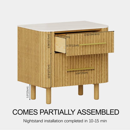 Charlie Sintered Stone Nightstand 26" W