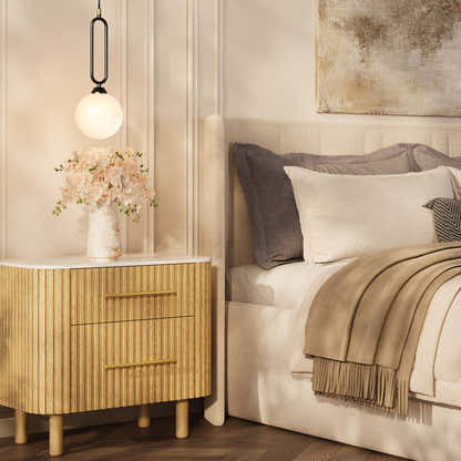 Charlie Sintered Stone Nightstand 26" W